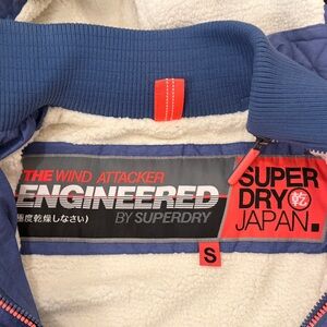 Superdry Blue Jacket with Fur Trim